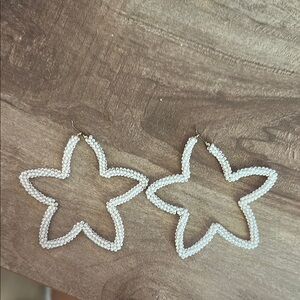 Baublebar White Beaded Star Earrings